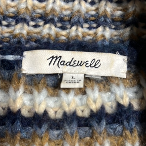 Madewell Blue and Cream Striped Cardigan - Picture 2 of 3